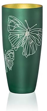 Vase Meadow Smaragdgrün matt Goldmetallic Kristallglas 300 mm