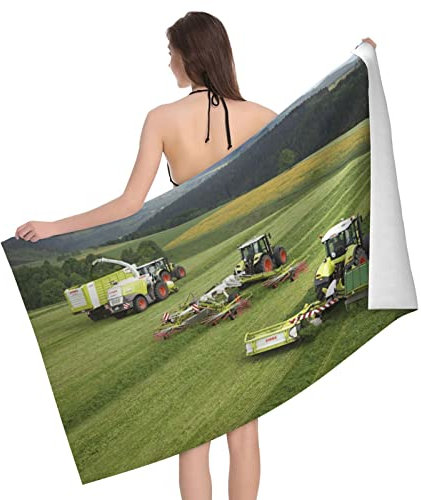 Kroity Strandtuch, XXL, Strandtuch, Traktor, 100 x 200 cm, Mikrofaser, gut für Strandreisen, Yoga (A1,90 x 180 cm)