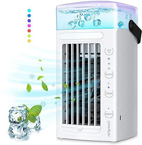 Ventilador Con Aire Acondicionado, FáCil De Usar Aire Acondicionado Portatil Barato, 3 Velocidades Ajustables Enfriador De Aire PequeñO, Oficina En Casa Trabajo Al Aire Libre