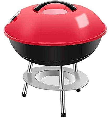 Habrur Charcoal Grill BBQ Grill Barbecue Grill BBQ Barbecue Stove Outdoor Portable Round BBQ Charcoal Grill With Cover For Outdoor Picnic Outdoor Barbecue Grill (blue : Rosso)