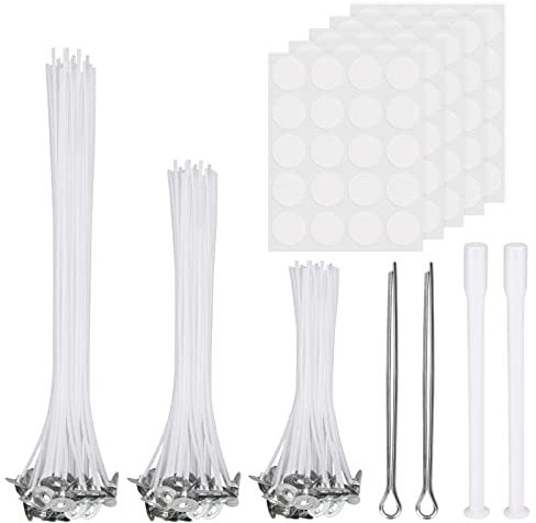 VIKY® Kerzendocht Set, 100 Stück Kerzendochte für Kerzen, Rauchfrei Kerzendocht, Kerzen Selber Machen Set, Dochte für Kerzen DIY Kerzen Öllampen Aromatherapie, DREI Längen(10/15/20cm)
