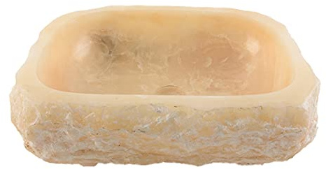 50-60 cm Lavabo in marmo onice crema rettangolare per bagno in pietra naturale, lavabo in pietra Wohnfreuden