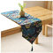 EHOMERY Tischdeko Quadrat, Tischband Crash Blau Fan Vintage Tischläufer Cotton and Linen 30x220CM