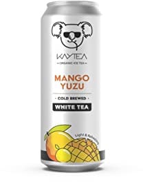Mango Yuzu Ice Tea by KAYTEA - Organic Certified - Low Calorie - Cold Brewed - White Tea Infusion - Refreshingly Light - Recyclable Can (1 x 330mL)