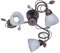 lightling Theresa Deckenleuchte, Deckenlampe rostfarben antik, 3-flammig, Schirme aus Glas in weiß alabaster, exkl. 3 x E14 max 40 Watt Leuchtmittel, Durchmesser: 61 cm