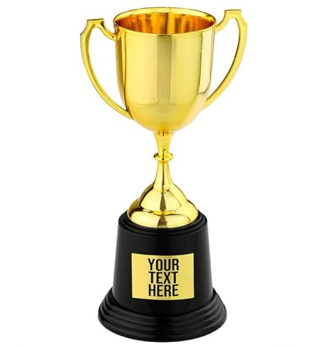 NEU Pokal Goldfarben mit beschriftbarem Etikett, Größe ca. 22 cm