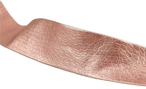 MYMERCERIE Schrägband, Kunstleder, 50 % Polyurethan, 50 % Viskose, 27 mm, Kupfer, Rosa, Meterware