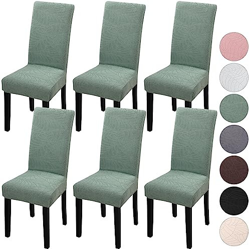 YISUN Dining Chair Covers Set of 6, Stretch Removable Washable Kitchen Chair Covers, Chair Slipcover for Hotel, Dining Room, Ceremony, Banquet Wedding Party