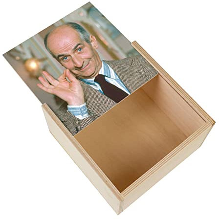 Fabulous Louis De Funes Schauspieler-Box aus Holz (11 x 11 x 3,5 cm)