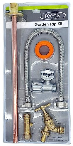 Reeds Kit de robinet de jardin 1,27 cm auto-coupant inclus Robinet extérieur complet en laiton pour tuyau d'extérieur