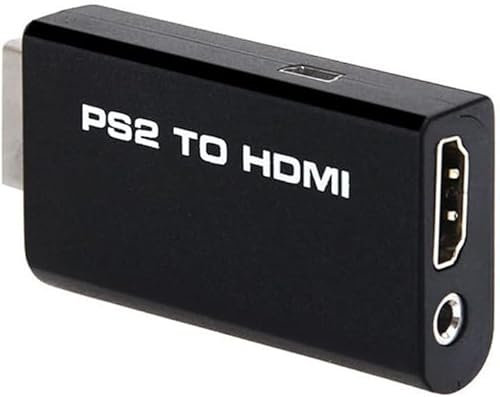 Xingdianfu Adaptateur convertisseur PS2 vers HDMI, convertisseur vidéo vers HDMI avec sortie audio de 3,5 mm pour moniteur HDTV HDMI prend en charge tous les modes d'affichage PS2