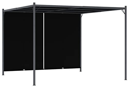 Gartenpergola mit Versenkbarem Dach, BULANED Grillüberdachungen, Gartenpavillon, überdachung Terrasse, Grill Unterstand, Pergola, überdachung Garten, 3x3 m Anthrazit