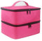 SANON Nagellack-Organisator Aufbewahrungstasche für 40 Flaschen, 15ml, Doppelschichtige Tragbare Nagellack Tragetasche für Nagelzubehör und UV-Lampe, Grau/Blau/Schwarz/Lila/Pink/Rosé