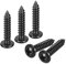 QUARKZMAN 4mm x 20mm Phillips Poêle Tête Autotaraudeuse Vis, 100pcs - 304 Inox Acier Rond Tête Bois Vis Complet Filetage (Noir)