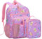 VASCHY Schulrucksack Teenager Mädchen Set 2 in 1 mit Kühltasche, Rucksack Kinder Schulranzen mit Brustgurt Reflektierend für Grundschule/Mittelschule/Oberschule,Schmetterling
