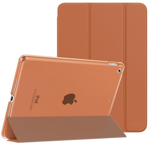 MoKo Étui Smart Cover pour New iPad 9ème Génération 2021, Étui à Rabat avec Support et Semi-Transparent Protecteur pour iPad 8e Génération 10.2 2020/iPad 7e Génération 10.2 2019, Café Foncé