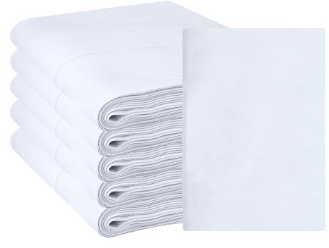 Linteum Textile Birdseye Cloth Diaper Rags [Pack of 6/ White] - 12 x 16 Inch Reusable Diaper Rags for Cleaning, 100% Cotton, 2-4-2 Ply Prefold Cloth Diapers