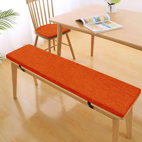 VFDC Bankauflage, Sitzkissen Bank mit Abnehmbarem Bezug, Rutschfestes Bankkissen Outdoor, Sitzpolster Outdoor aus Schaumstoff Polster, Sitzauflage Bank für Garten, Terrasse, Orange Rot, 140×40×5cm