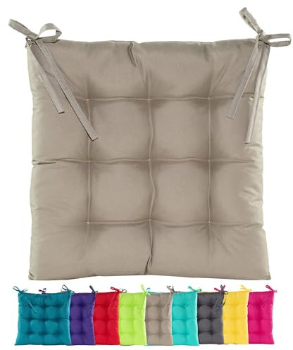 JACK Outdoor Stuhlkissen 38x38cm Lounge Kissen Auflage Wasserfest Sitzkissen Garten Lotus Effekt, Farbe:Taupe