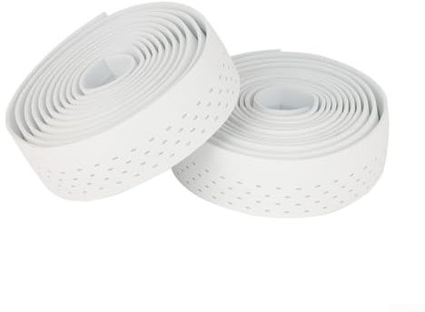 ZAMETTER Ein Paar Straßenlenker mit gebogenen Lenkerbandagen und Riemen für Fahrradlenker und rutschfeste Lenker (weiß)