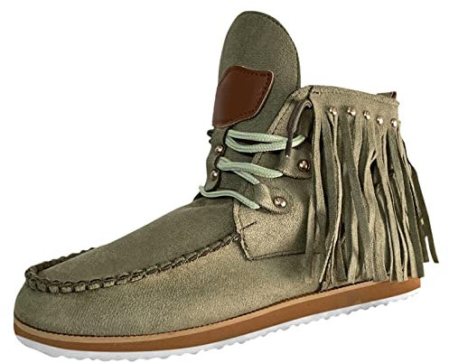 Rotondo Casual Toe Stivali Faux per le Donne Stivali Scarpe in Pelle Nappa Stivali Donna Stivali Donna Stivali Tacco, Verde, 39.5 EU