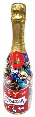 Celebration Champagne Bottle 312g - Assorted Miniature Chocolates Collection, Festive Gift, Birthdays, Holidays, Special Occasions
