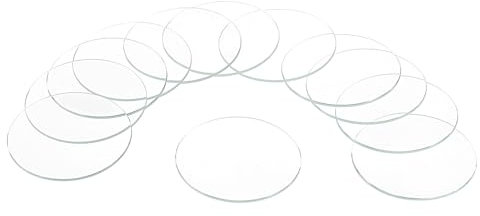 sourcing map 12pcs Watch Crystal Glass Lens, 40mm Flat Round Glasses Watch Face Crystals Len Replacement Parts for Watchmaker Repair, Clear