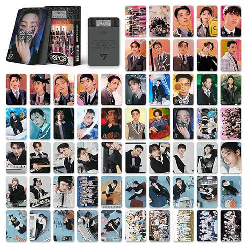 SKLTN 92 Stück Seventeen 17 IS RIGHT HERE Neues Album Karten SVT Mini Merch PhotoCards Poster 60 Karten und 32 Aufkleber für Fans