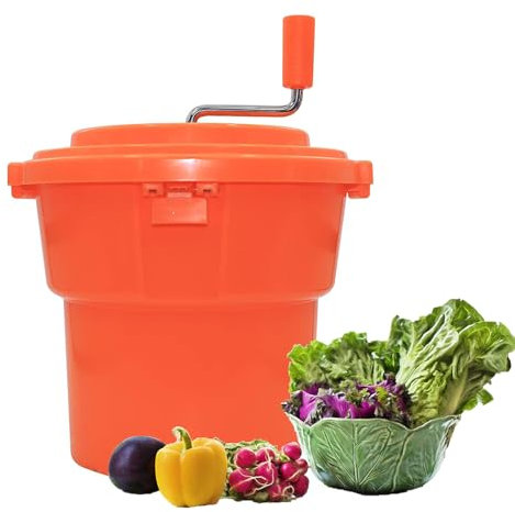 Hakka 5Gal Large Salad Spinner, 20L Commercial Dehydrator Baskets Washer Fruits Vegetables Lettuce Dehydrator Dryer for Restaurant