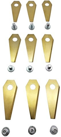 9X Kraftfeld Titan Messer + Schrauben für Mähroboter, Rasenmäher Roboter Bosch Indego 350 400 800 1000 1100 1200 Connect