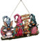 Ostertür Hängedeko Holzschild - Wichtel Häschen Ostern Türschild | Osterhase Türhänger | Ostern Türschild | Hallo Willkommen Häschen Zwerge Osterdekorationen