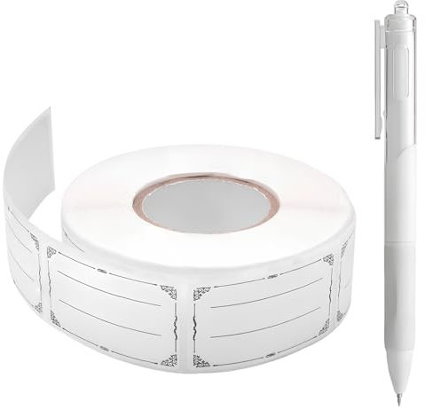 Self-Adhesive Labels Pack of 600 Freezer Labels Self-Adhesive 5 x 3 cm Labels Jam White Rectangular Stickers for Jars, Jam, Preserving Jars, Bags Address Labels Home, Office