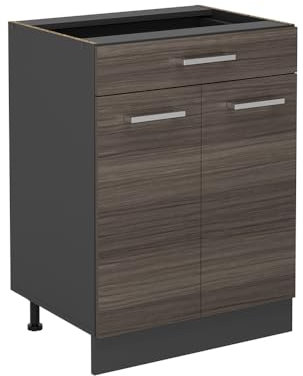 Vicco Küchenunterschrank R-Line, Edelgrau, 60 cm mit Schublade, ohne Arbeitsplatte