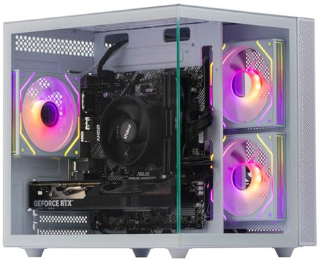 Veno Scorp Gaming PC AMD Ryzen 5 4500 Processor RTX 3050 6GB Graphics Card - 16GB 3200MHz Ram - 512GB NVMe SSD - 550W PSU - Windows 11 - WiFi - Mini Nemesis White