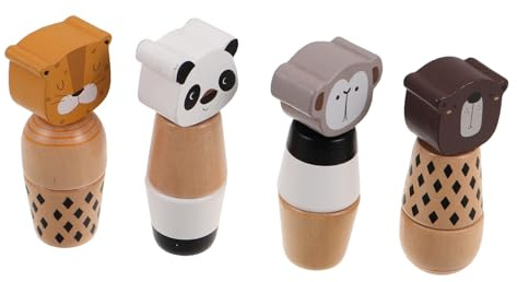 HONITANO 4 Pezzi Giochi di Abilità Fine Montessori con Viti Tema Animali Educativo di Costruzione con Blocchi e Bulloni per età Prescolare Stimola la Coordinazione Mano-Occhio e creatività