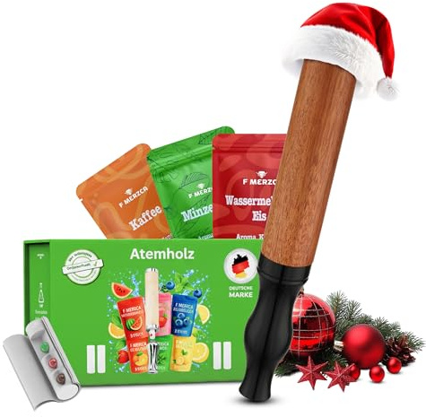 Atembambo Rauchentwöhnung Schwarz – Premium Zigarettenersatz & Rauchfrei Hilfsmittel mit echtem Widerstand & Aroma-Kapsel-Filtern (Wassermelone, Minze, Kaffee) – Nikotinfreie Alternative (Schwarz)