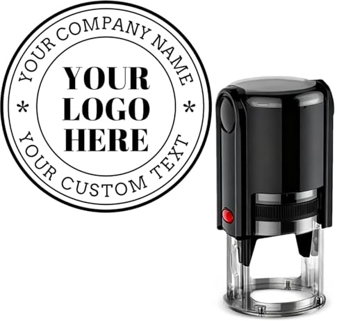 Selbstfärbender Logo-Stempel für Unternehmen – personalisierter Bild-Textstempel – individueller selbstfärbender Stempel – 4 Größen – 5 Tintenfarboptionen