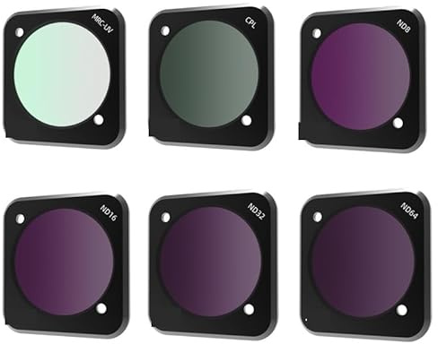 PZLOZPA per Obiettivo della Fotocamera DJI Action 2 per Kit Filtro Magnetico per SART per UV CPL ND 4 8 16 32 NDPL Set Facili da sostituire(Set of 6)