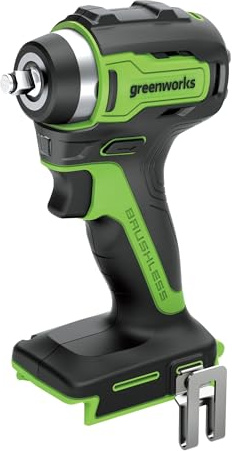 Visseuse à chocs sans fil Greenworks 24 V avec moteur sans balais, 0-2400 tr/min, couple de 200 Nm, embrayage 1/2 (1,27 cm), sans batterie 24 V ni chargeur IWG406