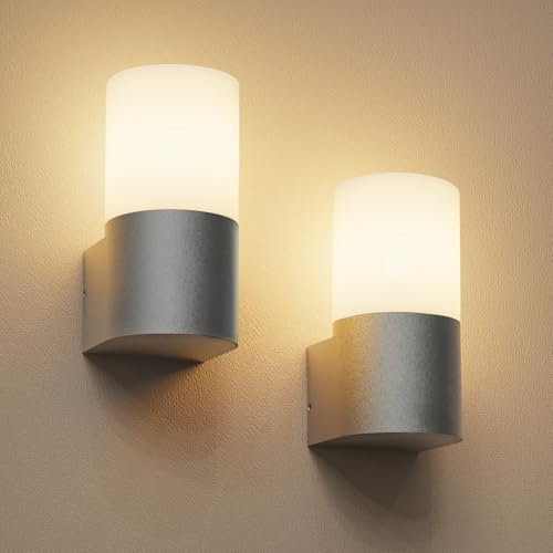 Allesgute Außenleuchte E27 Anthrazit IP65 Wandlampe ohne Sensor | Wetterfestes PC Aluminium Design, E27 Fassung bis 60W, für Innenräume Terrasse Garage Hauswand und Garten geeignet