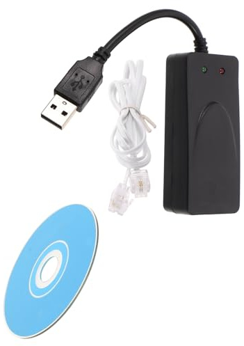 Angoily Modem Fax 56k USB Noir Double Port USB en Abs, Connexion de Données Haute Vitesse pour Ordinateurs et Fax, pour Bureau à Domicile