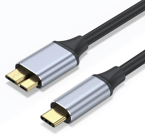Vancle USB C auf Micro B Kabel USB Typ C 3.1 0.5M, 10Gbps USB C Stecker auf Micro B Stecker Festplattenkabel, für Galaxy S5/ Note 3, Toshiba, Seagate, WD, usw (0.5 Meter)