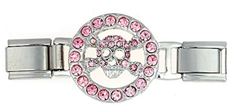Akki Italian Charms passt auf Armband Elemente Classic Silber Italy Gold Edelstahl Links Glider Kult Trend modele Basisarmband 9mm/18 Glieder matt glänzend kompatibel mit Original Model#19