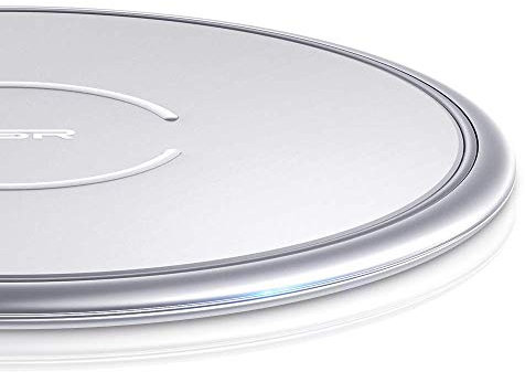 ESR Wireless Charger, [10W/7.5W Metal Frame] Fast-Charging for iPhone 11/11 Pro/11 Pro Max/Xs/Xs Max/XR/X/8, Galaxy S20/S20+/S20 Ultra/Note 10/S10/S9, Standard Charging for AirPods, Pixel 4, Silver