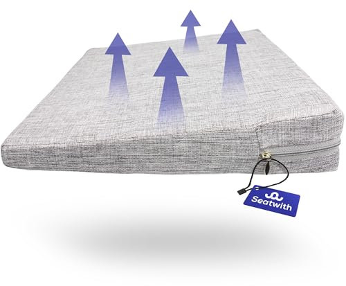 Seatwith Bequemes Keilkissen - Sitzkeil mit weichem Bezug und Tragetasche sorgt für richtige Körperhaltung und maximales Wohlbefinden – Auto, Home-Office