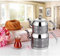 Turkish Double Tea Pot Set, Inter Sahra HASIR Decorated Stainless Steel Teapot (Grey, Mini)