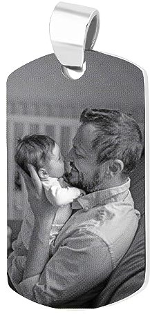 Akzent Unisex-Anhänger Kettenanhänger DogTag silberfarbig + Gravur 5020036