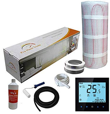 Electric Underfloor Yellow Box Heating kit 200w - 18.0m2 - Black WiFi Thermostat