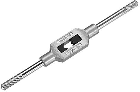 Sourcing Map Adjustable Tap Wrench Handle for Metric M1-M10 W1/16-3/8, Thread Holder Reamer Hand Tapping Tool for Machinist Repair, Medium Carbon Steel With Nickel Plated