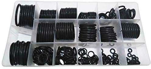 O-Ring-Set 222 Stück Gummi O-Ringe 17 Größen Elektrische Dichtungsringe Sortiment Kit mit Tasche für Sanitär Automotive General Repair (schwarz)